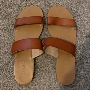 J. Crew leather flats strapped sandals
